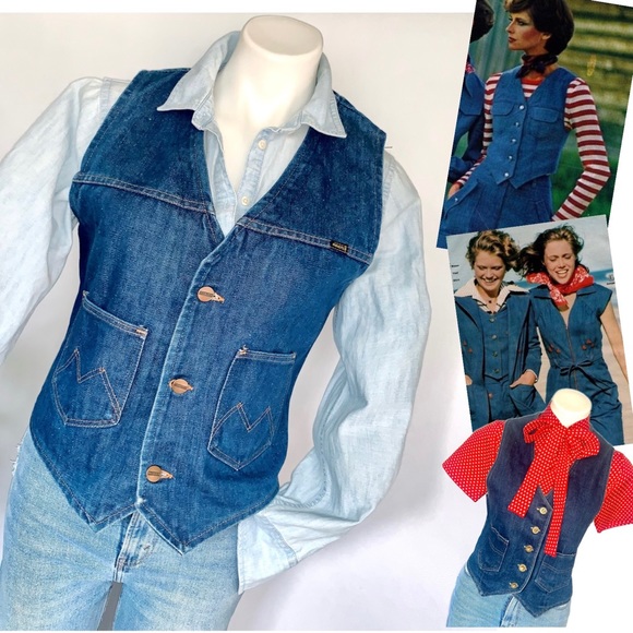 Vintage Jackets & Blazers - v i n t a g e :: Maverick Classic Western Buttoned Denim Vest